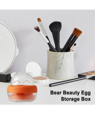 Siopob Makeup Sponge Holder | Beauty Egg Storage Case Bear Shape - Beauty Sponge Holder for Travel Cute Make Up Sponge Travel Case for Makeup Sponges Small Beauty Eggs Case Orange - Buy Online on GoSupps.com
