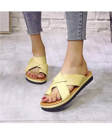Shop Stylish & Comfortable Women s Plateau Sandals - Bunion Correction PU Leather Summer Travel Shoes | Yellow 43 EU - Buy Online on GoSupps.com