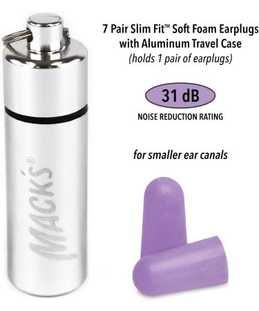 Mack's Slim Fit Soft Foam Earplugs 7 Pair with Travel Case - Small Ear Plugs for Sleeping, Snoring, Traveling, Concerts, Sports, and Power Tools - Buy Online on GoSupps.com