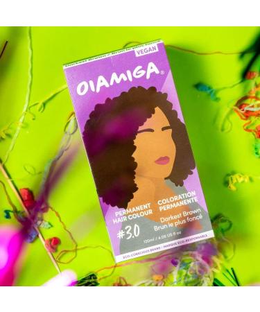 Oiamiga Darkest Brown Permanent Hair Dye Inclusive Hair Colour for All Hair Types Rapid Processing Made with Natural Ingredients Vegan and Cruelty Free 120ml - Buy Online on GoSupps.com