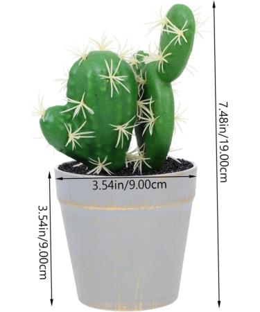 Alipis Potted Cactus Ornament Fake Planta Decor Plastic Flower Pots Plastic Plant Pots Porcelain Artificial Greenery Desktop Adornments Simulation Cactus Statue Silk Flowers Fake Bonsai Green 19X9CM - Buy Online on GoSupps.com