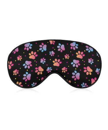 Seamless Animal Footprint Soft Sleep Mask for Women Women paw Print Pattern Breathable Polyester Fabric Blackout Eye Mask for Sleeping with Adjustable Straps No Pressure Eye Mask for Travel Style-3