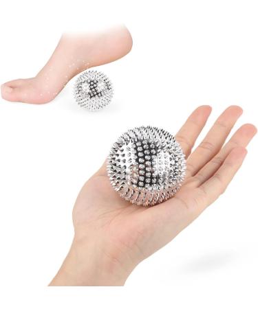Layhou 2-Piece Magnetic Acupressure Hedgehog Massage Balls - Large 56mm Spiked Massage Device - Silver - Buy Online on GoSupps.com