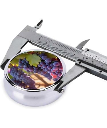 Desert Grapes Round Pill Box Organizer - 3 Compartments for Travel Purse & Pocket | Portable Pill Organizer - Buy Online on GoSupps.com