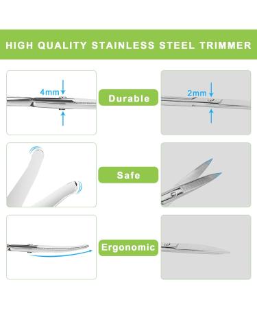 Professional Stainless Steel Nose Hair Scissors - Safety Rounded Tip for Men & Women - Eyebrow Beard & Ear Hair Trimming - Buy Online on GoSupps.com