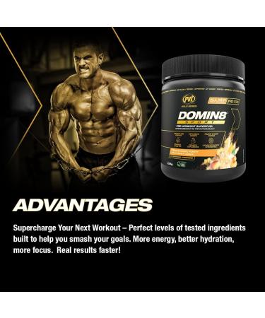 PVL Gold Series Domin8 Sport | pre-workout Superfuel | Peach Mango Punch | 225 G - Buy Online on GoSupps.com