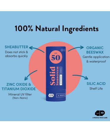 Organic Sun Cream Face SPF 50 - "Nose White" - Firm Waterproof Mineral No Chemicals - Surf Sun Stick with Zinc for Children and Adults - Certified Natural Cosmetics - Buy Online on GoSupps.com