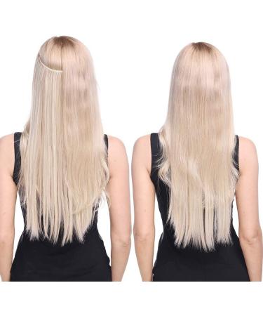 Shop Silk-Co Hair Extensions | Adjustable Synthetic Extensions with Rubber Band | 50cm Blond Mix Silver Gray | Invisible Cord & Corrugated Design for Women - Buy Online on GoSupps.com
