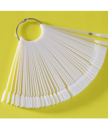 WOIRO 100 Pieces Nail Display with Ring & Number Stickers | Almond Exercise Tips for Nail Color & Art | Sample Tips for Showcasing Nail Designs (1 Pack) - Buy Online on GoSupps.com