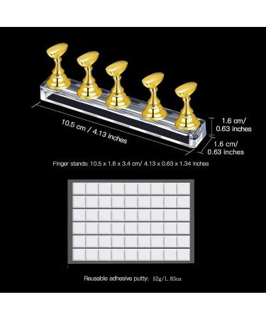 Acrylic Nail Display Stand Set with Magnetic Practice Holder - Gold & Silver | Nail Stand for Press on Nails - Salon & DIY Christmas Gift - Buy Online on GoSupps.com