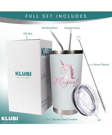KLUBI Unicorn Gifts for Women 20oz Travel Coffee Mug/Tumbler - Funny Gift for Unicorn Lovers - Cute Large Mug with Lid - Buy Online on GoSupps.com