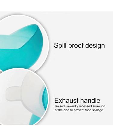 High-Low Scoop Bowl with Suction Cup Base - Spill-Proof Eating Aid for Elderly and Disabilities (Blue) - Buy Online on GoSupps.com