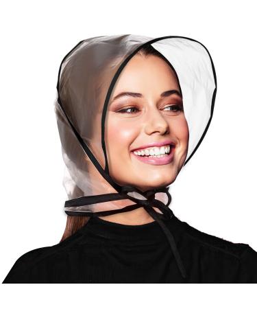 Lusofie 6 Pieces Rain Bonnet with Visor Clear Waterproof Rain Scarf Protect Hairstyle Plastic Rain Hats for Women Transparents