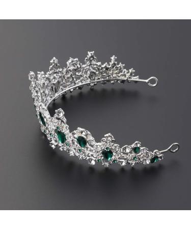 FRCOLOR Princess Crown: Green Crystal Tiara for Women - Rhinestone Queen Crowns Wedding Tiaras Headband for Birthday Halloween Party - Buy Online on GoSupps.com