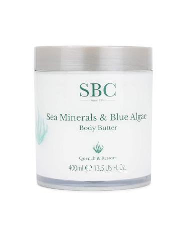 SBC Skincare Sea Minerals & Blue Algae Body Butter - 400ml | Hydrating Body Lotion With Hyaluronic Acid | Body Butter For Men And Women | Vegan Friendly Body Moisturiser | Body Cream For Dry Skin