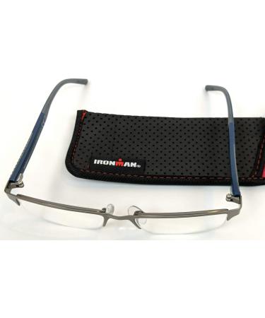 FosterGrant Ironman IronFlex IM1001 Men's Semi Rimless Reading Glasses - Blue 2.50 | International Shipping Available - Buy Online on GoSupps.com