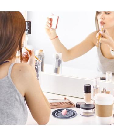 Anulely Silicone Brush Cleaning Pad - Silicone Pad Scrubber | Portable Silicone Makeup Brush Cleaner Washing Tools for Girls and Women Grey - Buy Online on GoSupps.com