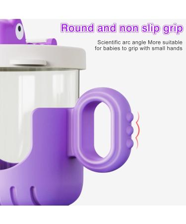 Nohlerlife Baby Training Cup with Lid and Straw - 300ml Purple Sippy Cup | Spill-Proof, Leak-Proof Soft Silicone Spout Cup - Buy Online on GoSupps.com