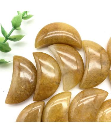 Natural Crystal Rough Home Decoration Natural Yellow Crystals Stone Carved Moon Shaped Smooth StoneCrystals Room Decoration Stones Stone Mineral Specimen - Buy Online on GoSupps.com