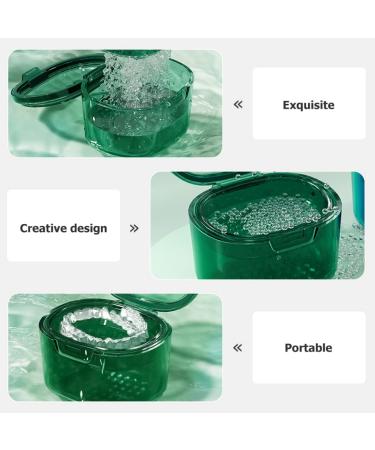 Haelaved Retainer Case Denture Bath Cup with Strainer Basket - Orthodontic Mouth Case for False Teeth (Green) - Buy Online on GoSupps.com
