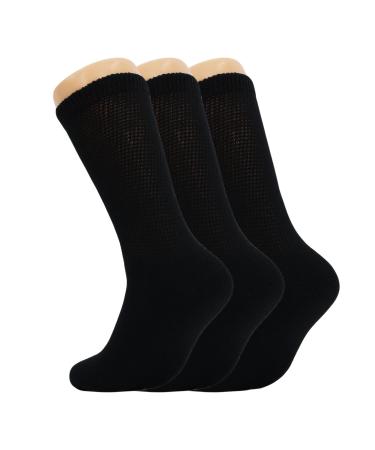 AWS/American Made Black Diabetic Crew Socks for Women and Men with Full Cushioned Sole 3 Pairs 10-13 Black - Buy Online on GoSupps.com