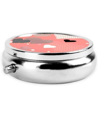Valentine's Day Round Pill Box Organizer - 3 Compartment Travel Pill Case | Perfect Gift for Lovers - Buy Online on GoSupps.com