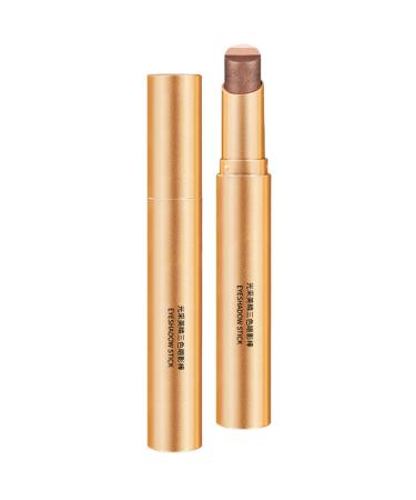 Shimmering Eyeshadow Stick - Waterproof 3-Color Cream Eyeshadow Sparkling Eye Makeup | Gradient Brown Eyeshadow for Women and Men One Stick