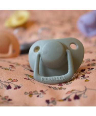 Filibabba Anatomically Shaped Silicone Pacifiers 0-6 Months - 2 Pack Grey | Safe & Comfortable for Babies - Buy Online on GoSupps.com