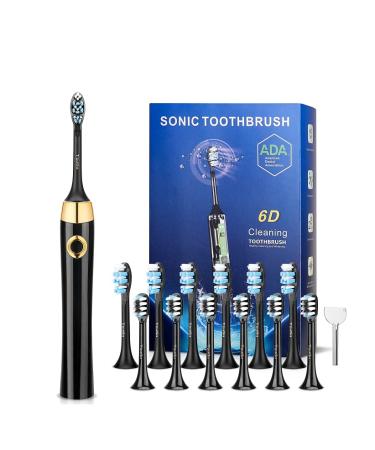 TouTin Electric Toothbrush  Sonic Electric Toothbrush for Adults with 12 Brush Heads  Electric Travel Toothbrush  LED Light Toothbrush  IPX7 Waterproof