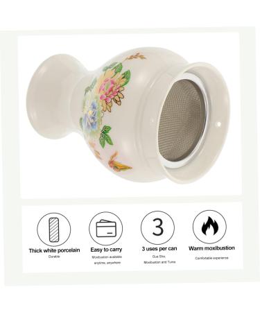 Coolhiya Scratch Cup Vascular Tools - Moxa Stick Holder & Face Massage Pot - 11.7x8.5cm Porcelain Guashua Pot for Eye & Body Relaxation - Buy Online on GoSupps.com