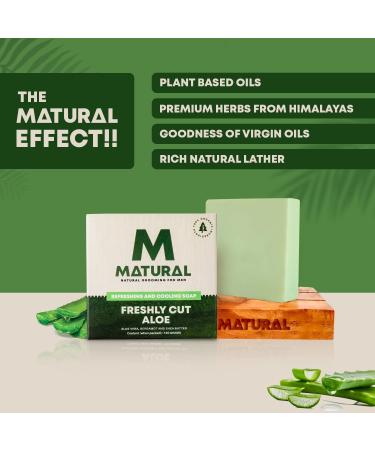 Buy Mat.ural All Natural Handmade Bar Soap for Men - Fresh Aloe Vera Bergamot & Shea Butter - 120g - International Shipping Available - Buy Online on GoSupps.com