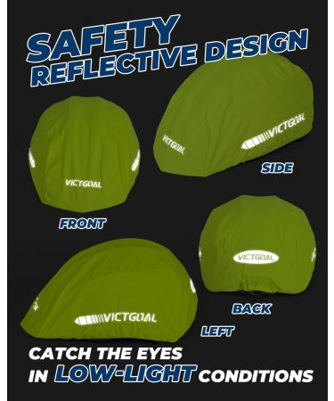 Victgoal Waterproof Bicycle Helmet Rain Cover - Neon Yellow with Reflectors | Unisex Elastic Cap for Ultimate Protection - Buy Online on GoSupps.com