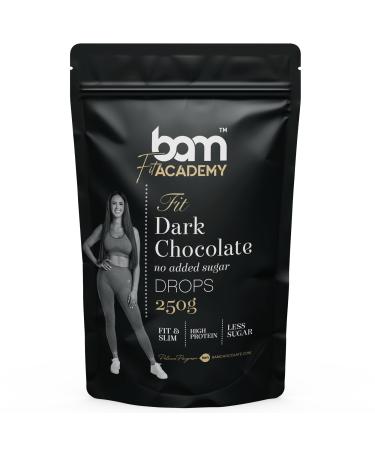 BAM Dark Chocolate Drops, No Added Sugar, Cookies, Melting Chips, Homemade and Professional Baking, 250 Grams