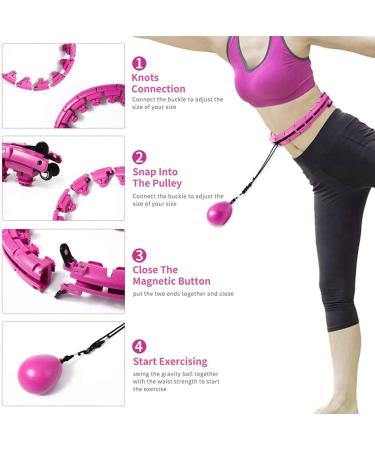 Skayddb Weighted Smart Hoola Hoop - 24 Sections, Detachable - Pink - For Adults and Children - Buy Online on GoSupps.com