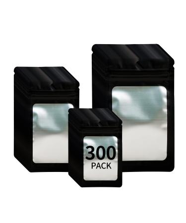 300 Pack 3 Sizes Resealable Mylar Holographic Ziplock Bags Food Storage Smell Proof Bags with Front Window Packaging Pouch for Cookies Sample Jewelry Snack (Black 3 x 4.7 inch 4 x 6 inch 4.7 x 7.9 inch) - Buy Online on GoSupps.com