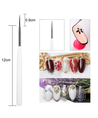 Luoshapucy Nail Design Brush Set - 3 Professional Nail Art Liner Brushes for DIY & Salon Use - Fine Liner in White - Buy Online on GoSupps.com