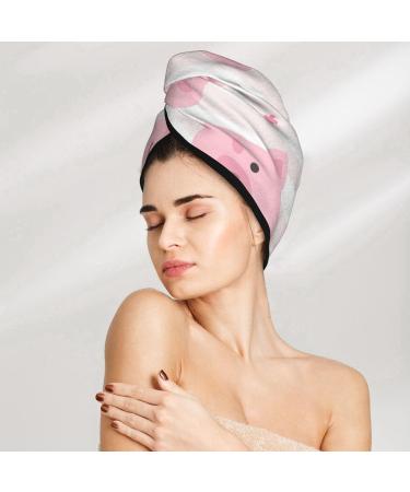 Microfiber Hair Drying Cap - Cartoon Pig Design Soft & Absorbent Quick Dry Towel for Curly Long & Thick Hair - Buy Online on GoSupps.com