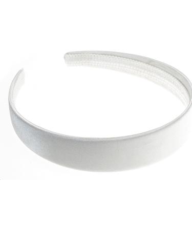 1 Inch White Satin Covered Hair Band Headband for Women and Girls - Glitz4Girlz - Buy Online on GoSupps.com