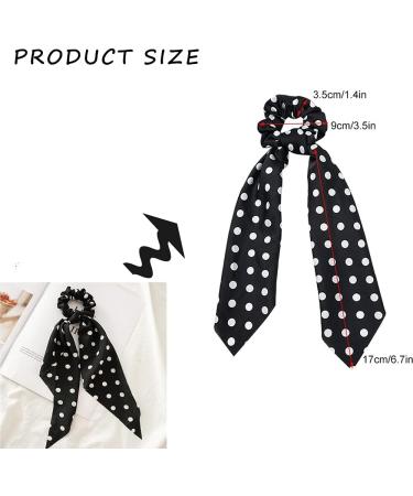 Hair Scarf Scrunchies Bow Scrunchies for Hair Chiffon Floral Scarf BowPonytail Holder for Women Girls (dial point) - Buy Online on GoSupps.com