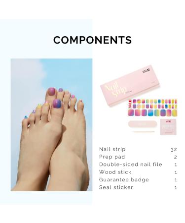 Nail Foil for Toenails - Self-Adhesive Gel Nail Films UV Hardening 32 Rainbow Wraps - Perfect Gifts for Women & Girls - Buy Online on GoSupps.com