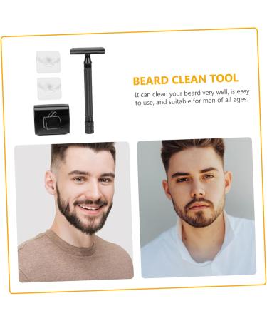 Minkissy 3-Piece Mustache Cord Bear Razor Set - Bamboo Handle Safety Razor with Manual Head & Blades - Black - Buy Online on GoSupps.com