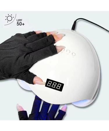 Faiteary UV Protection Gloves for Gel Nail Lamp - Skin Care Anti UV Light Fingerless Gloves for Gel Nail Manicures - Buy Online on GoSupps.com