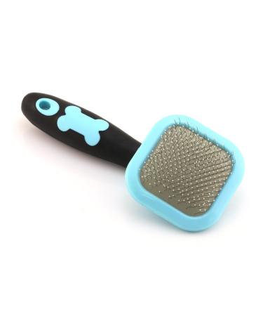 Slicker Brush, PETPAWJOY Dog Brush Gently Cleaning Pin Brush for Shedding Dog Hair Brush for Small Dogs Puppy Yorkie Poodle Rabbits Cats Blue
