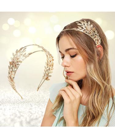 KIPETTO Greek Roman Goddess Gold Leaf Crown Headband - Bridal Wedding Accessory - Buy Online on GoSupps.com