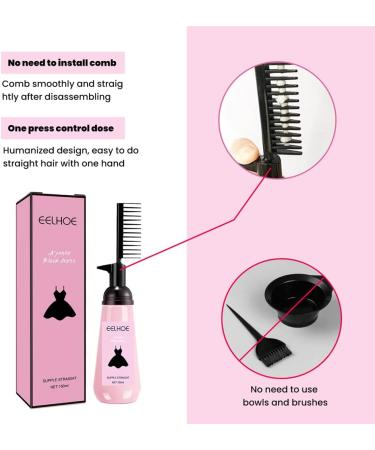 3-second Silk & Gloss Hair Straightening Cream Fast Straightening Nourishing Set 2022 New Hair Straightening Treatment Cream With Comb For All Hair Types (3 pcs) - Buy Online on GoSupps.com