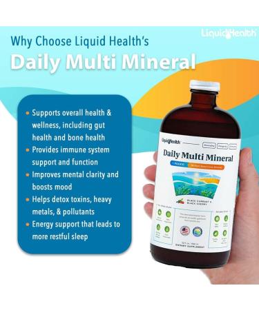 LiquidHealth 32 oz Daily Multi Mineral Supplement with Absorbable Trace Minerals & Fulvic Acid - Plant-Based Ionic Minerals with Aloe Vera Juice for Energy, Detox & Relaxation - 32 fl oz - Buy Online on GoSupps.com