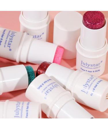 Buy Waterproof Mermaid Face Body Glitter Stick - #06 Silver Fine Glitter for Eyes Hair & Lips | Sparkling Makeup Gel - Buy Online on GoSupps.com