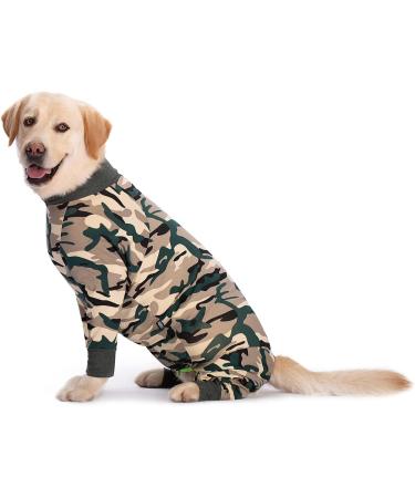 Miaododo Rehabilitation Suit for Medium & Large Dogs | Breathable Dog Bodysuit for Post-Op Recovery | Full Cover Cone Collar Alternative Skin Protection - Camo Design - Buy Online on GoSupps.com