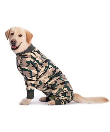 Miaododo Dog Onesie Pajamas For Medium Large dogs Professional Surgery Recovery Suit Full Belly for Shedding Allergy Anti Licking Wound Protection Dog Pjs Clothes(30 Camo) 30 Camo