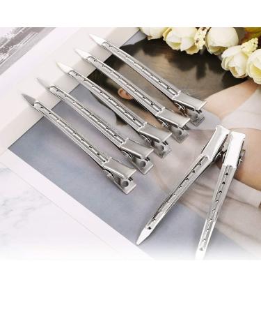 Flzonhut 12-Piece Silver Hair Clips Set - Durable Alligator Hair Clamps for Women & Girls | Perfect for DIY Hair Styling - Buy Online on GoSupps.com